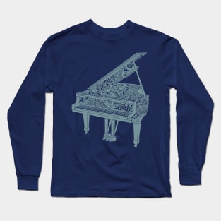 Piano Playing - Grey Ink Long Sleeve T-Shirt